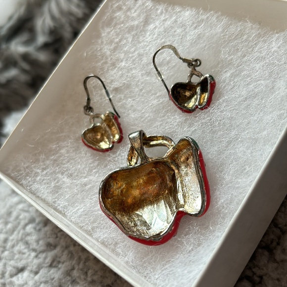 Strawberry Pendant and Earring Set - Picture 5 of 7